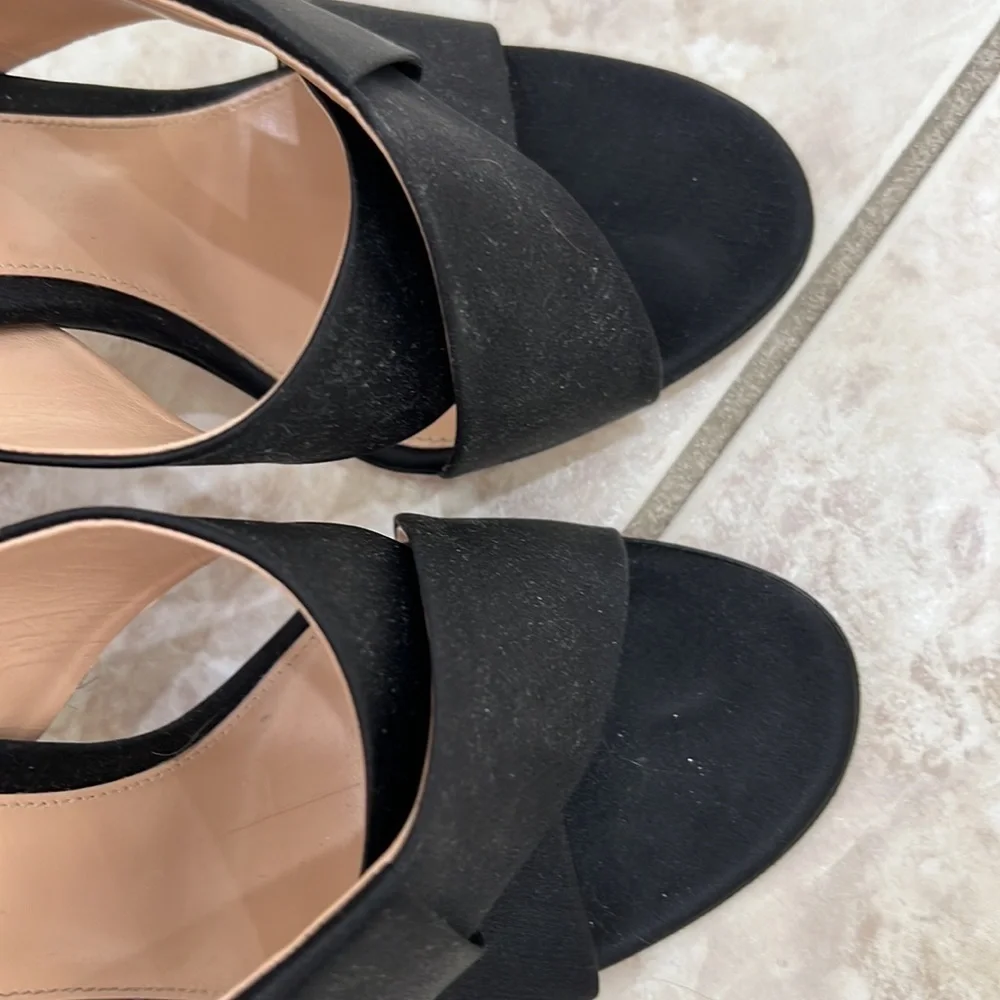 NEW Gianvitto Rossi BLACK Bow Mule Heeled Sandals